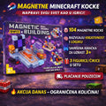 Minecraft magnetne kocke - set od 104kom + 3 figurice