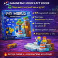 Minecraft magnetne kocke - set od 87kom + 2 figurice